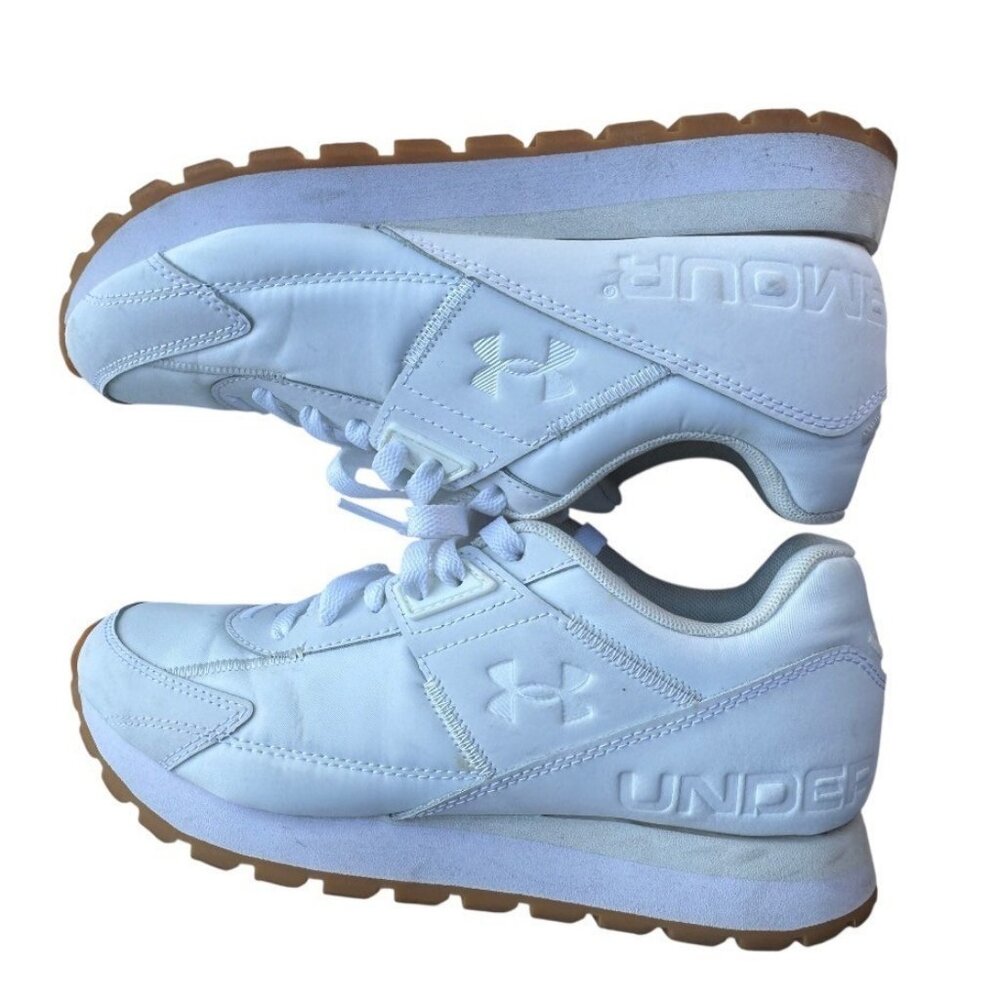 Under Armour Womens White Gum Sole Athletic Sneakers Size 7.5 - Picture 4 of 10